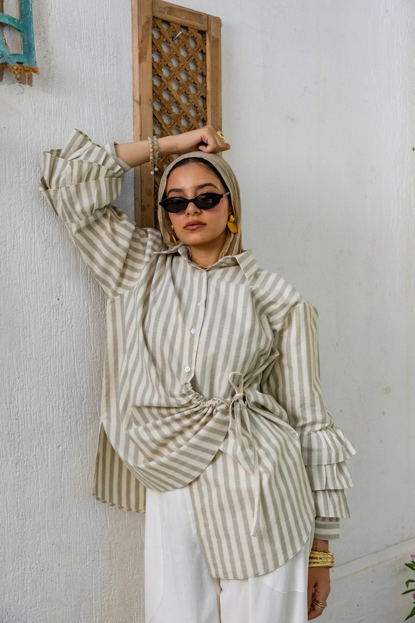 Capri Stripped shirt Olive