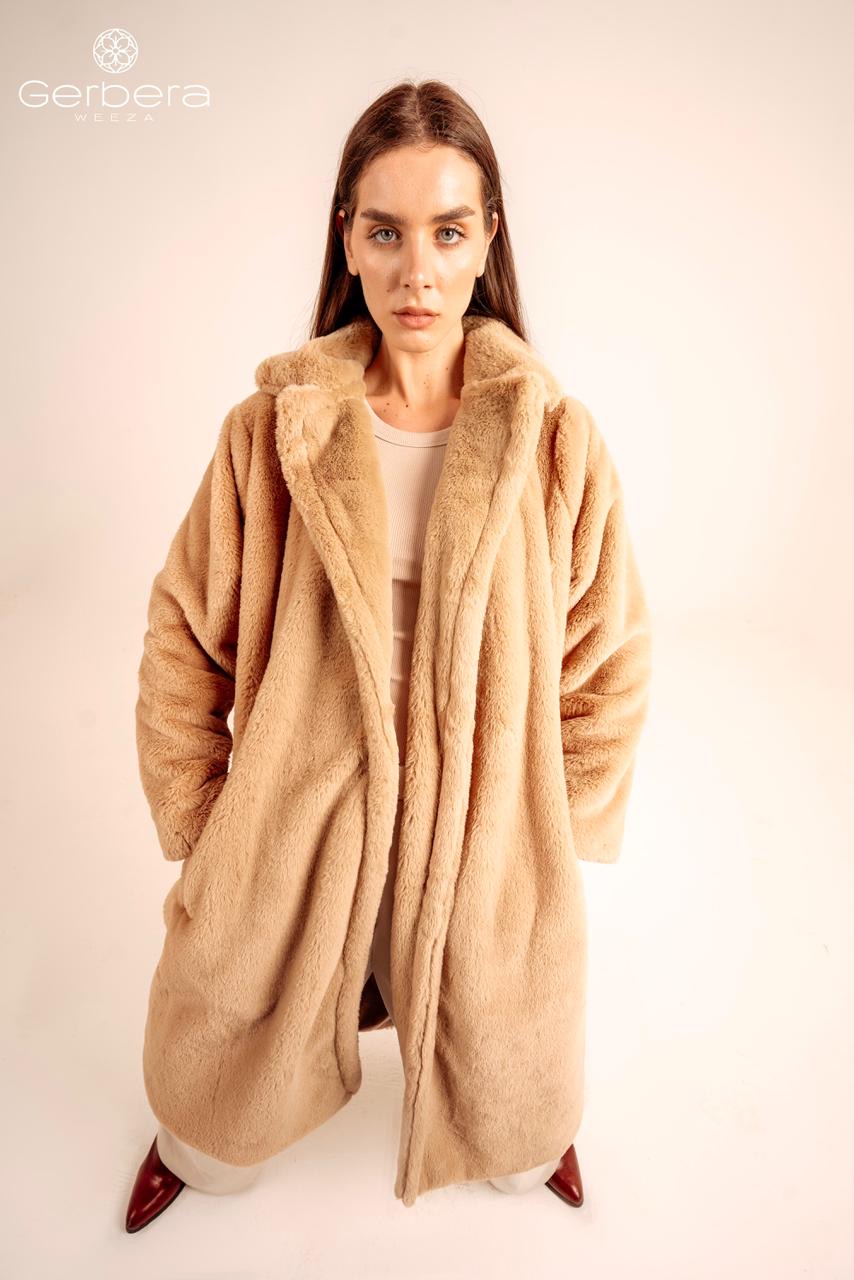 Café Faux Fur Lined Coat – Free Size