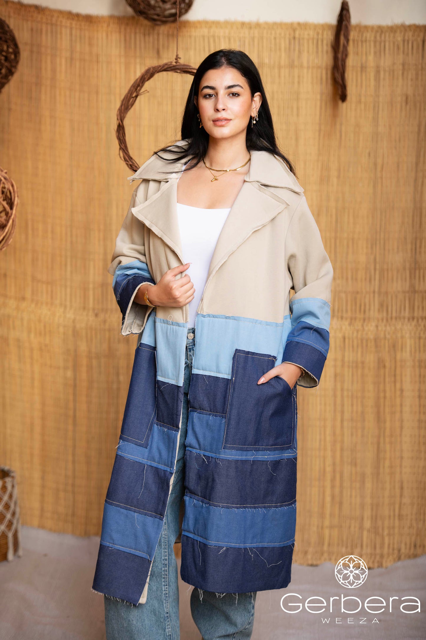 Denim Patchwork Cotton Coat