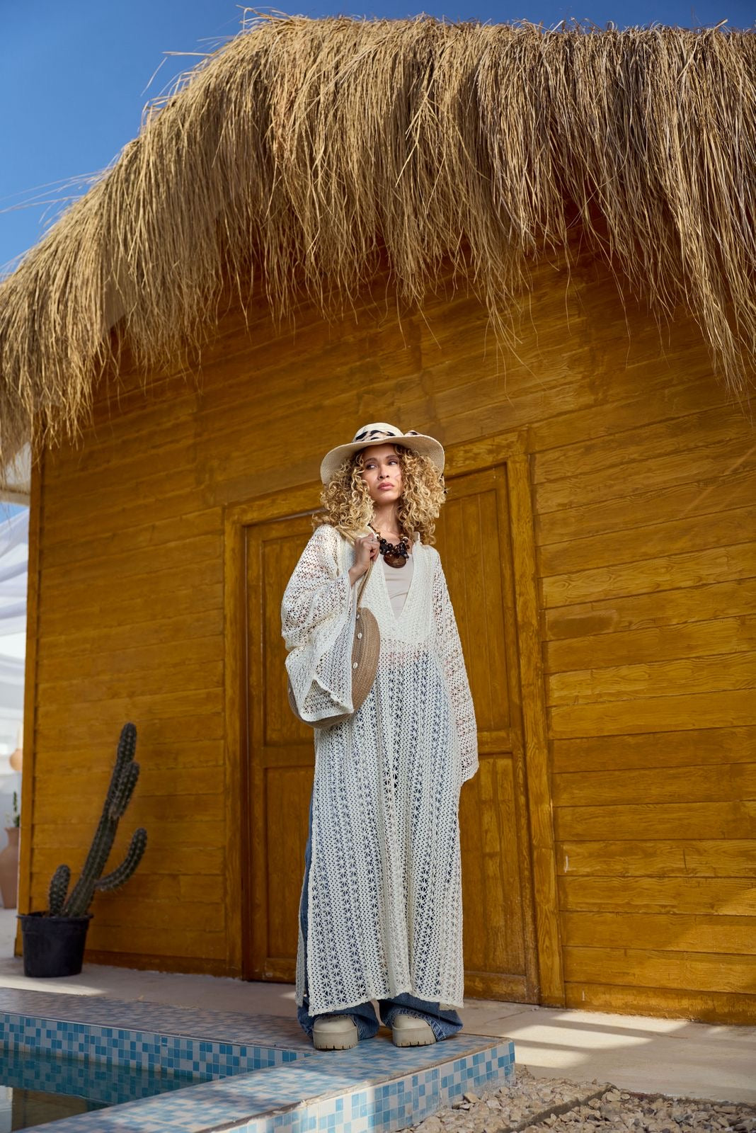 Herrera Cover-up Dress Cream