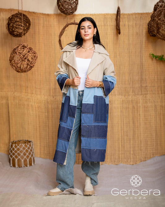 Denim Patchwork Cotton Coat