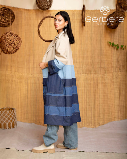 Denim Patchwork Cotton Coat