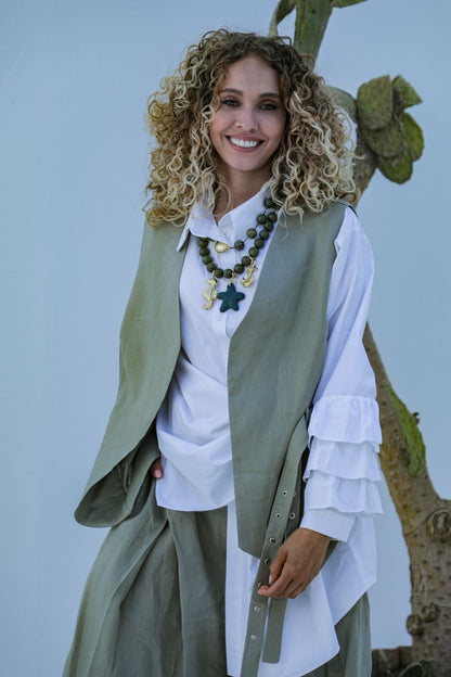 Serein linen set olive