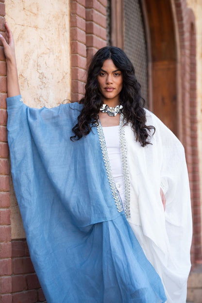 Blue and white Almuz kaftan