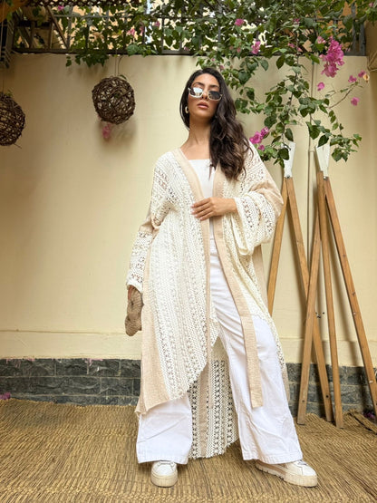 Serena Linen Crochet Cardigan