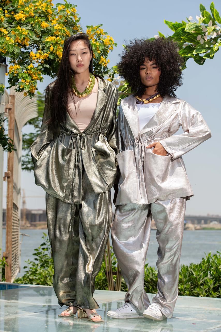 Milan Glimmer Suit – Champagne & Silver Rose