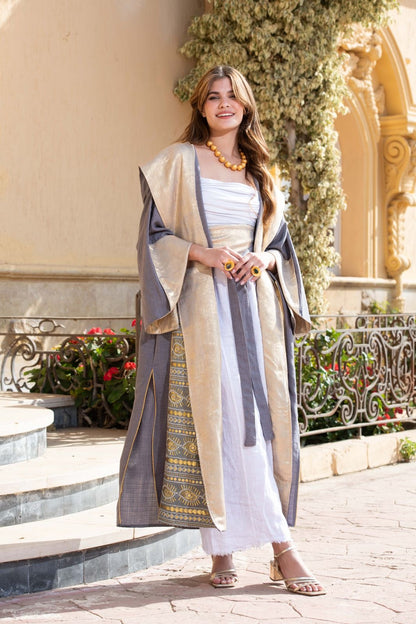 Iris gray kaftan with belt