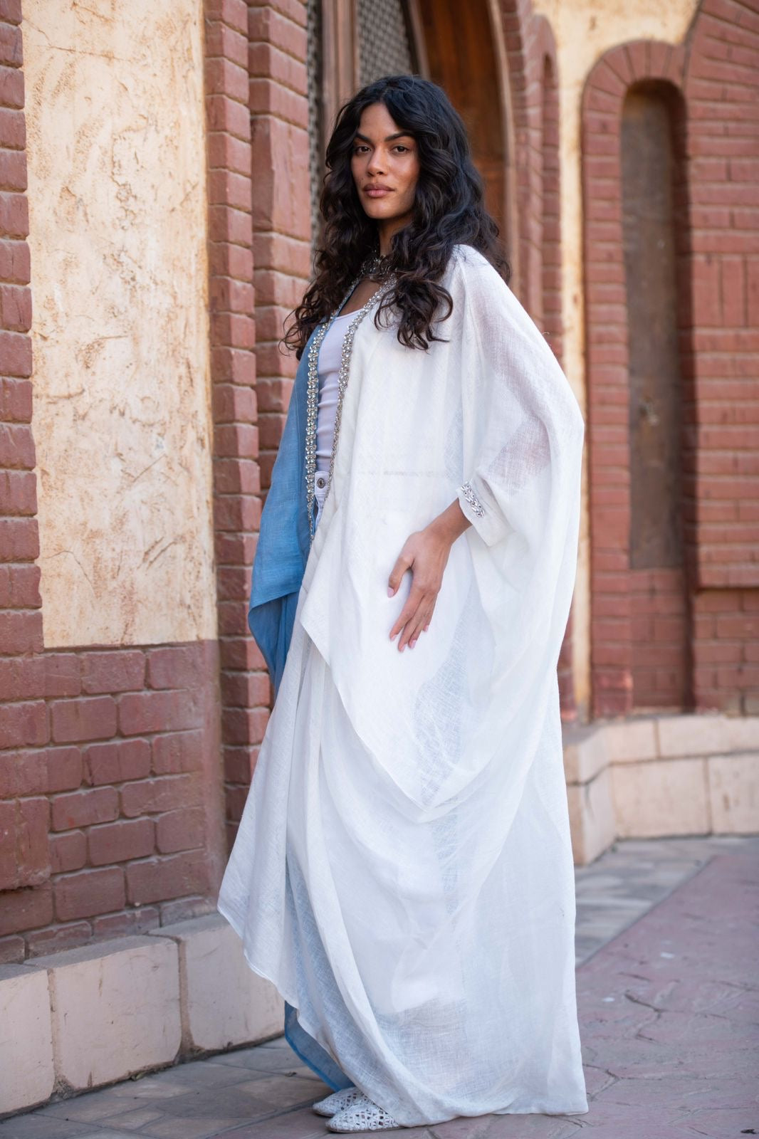 Blue and white Almuz kaftan