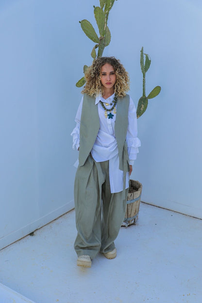 Serein linen set olive