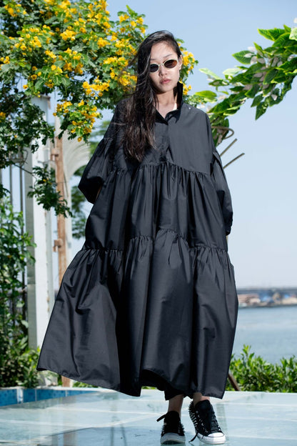 Belted Muse Dress – Black with Black Belt