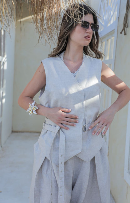Serein beige linen set