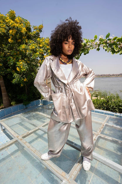 Milan Glimmer Suit – Champagne & Silver Rose