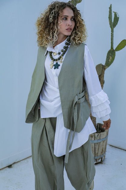 Serein linen set olive