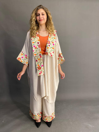Embroidered Linen Suit