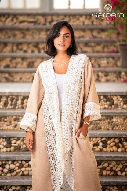 Linen Crochet Cardigan