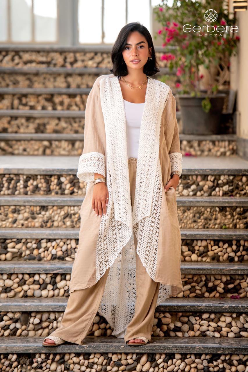 Linen Crochet Cardigan